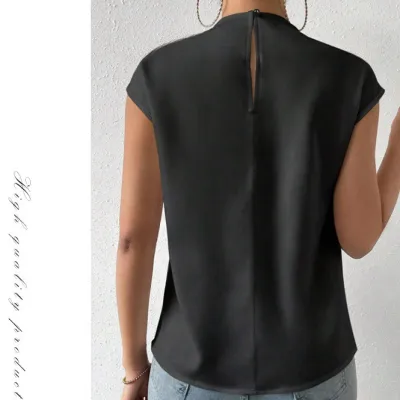 Women Elegant Satin Loose Sleeveless Blouse