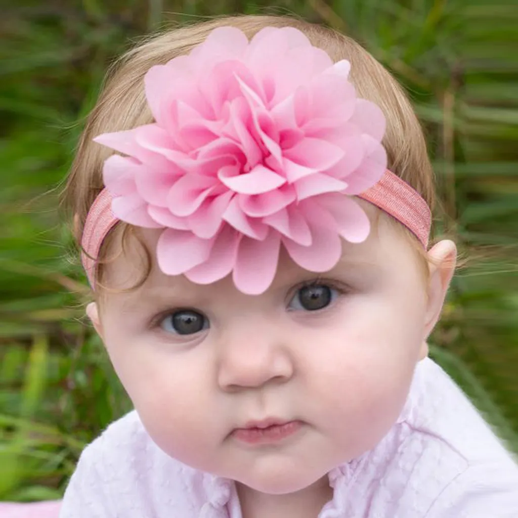 Kids Unisex Cute Plaid Flower Hair Band