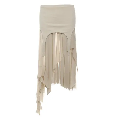 Women Fashion Sexy Irregular Hem Slim-Fit High Waist Skirt