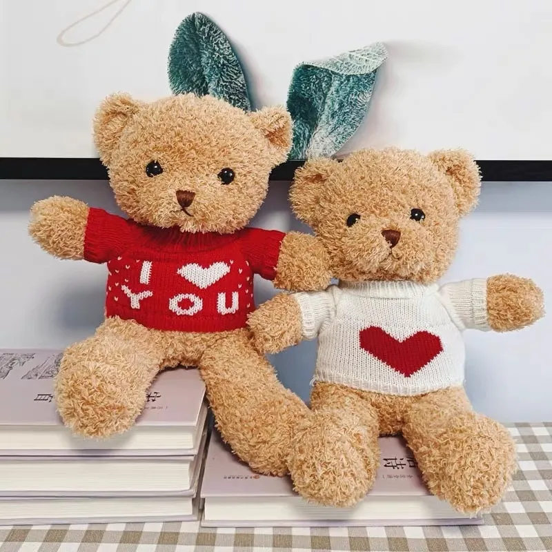 Valentine Bear Couple Gift I Love You Teddy Bear Brown Plush Toy Doll
