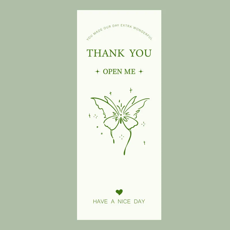 Simple Thank You Slogan Box Sealing Sticker 50piece/Pack Coated Paper Adhesive
