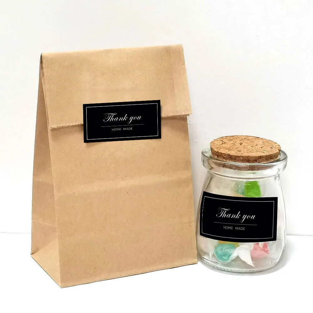 Small Size Rectangle Thank You Sealing Sticker - Copper Plate Adhesive for Packaging Decoration