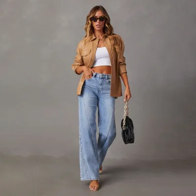 Women Casual High Waist Loose Denim Jeans