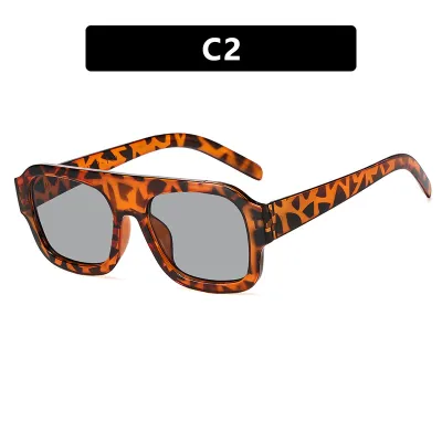 Fashion Simple Single Beam Square Large Frame Sunglasses