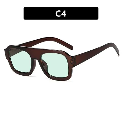 Fashion Simple Single Beam Square Large Frame Sunglasses