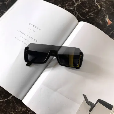 Fashion Gradient Half Frame Square Sunglasses