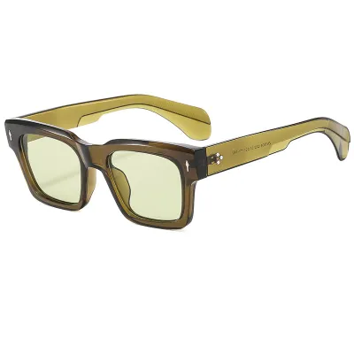 Men Fashion Simple Small Frame Leopard Sunglasses