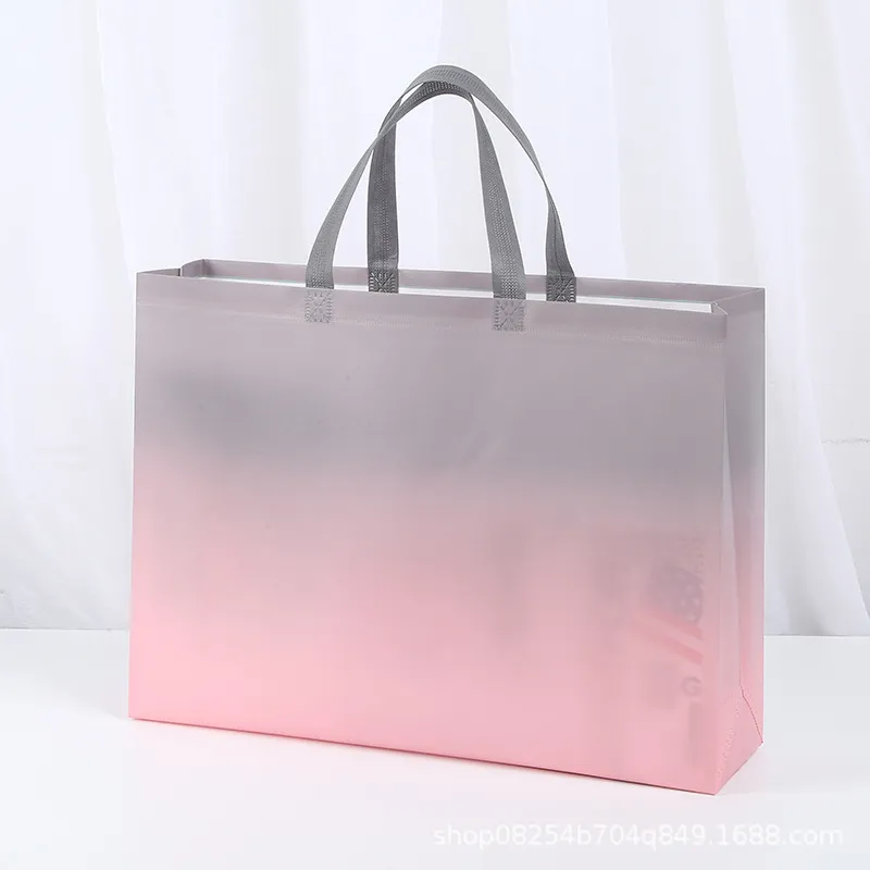 Fashion Gradient Color Waterproof Non-Woven Shopping Bag