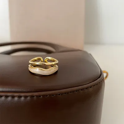 Fashion Personality White Fritillaria Double Layer Ring