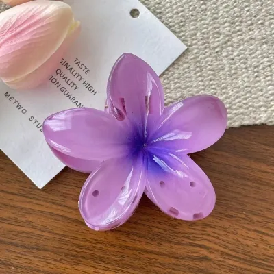 Fashion Gradient Egg Flower Hair Grab Clip