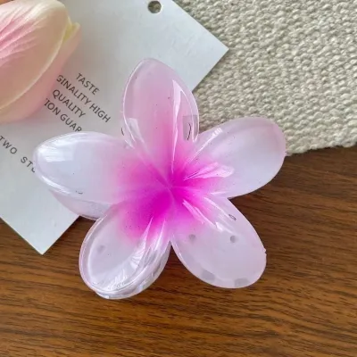 Fashion Gradient Egg Flower Hair Grab Clip