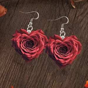 Fashion Rose Love Acrylic Vintage Earrings