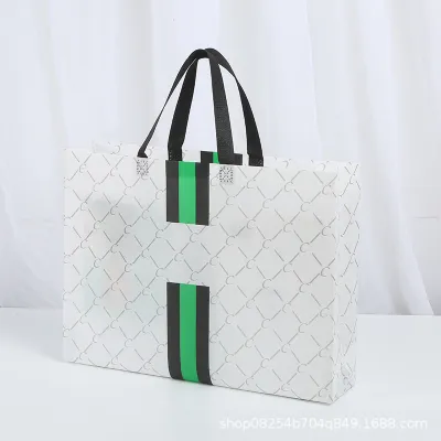 Fashion Multicolor Stripe Coated Waterproof Non-Woven Shopping Bag
