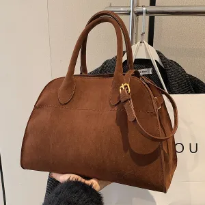 Women Retro Casual Solid Color PU Underarm Handbag