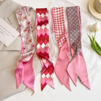 Women Fashion Floral Printed Long Silk Scarf