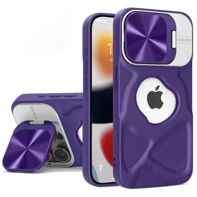 Fashion All-Inclusive Magnetic Silicone Hidden Lens Bracket Iphone Case