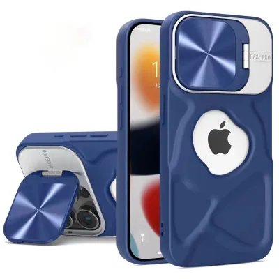 Fashion All-Inclusive Magnetic Silicone Hidden Lens Bracket Iphone Case