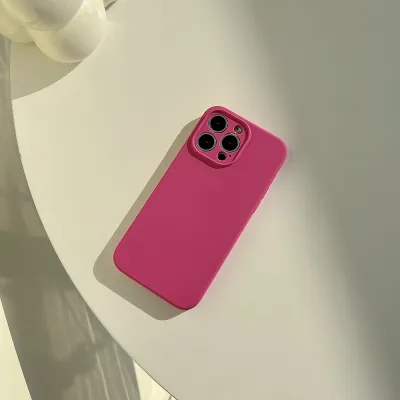 Fashion Simple Solid Color Liquid Silicone iPhone Case