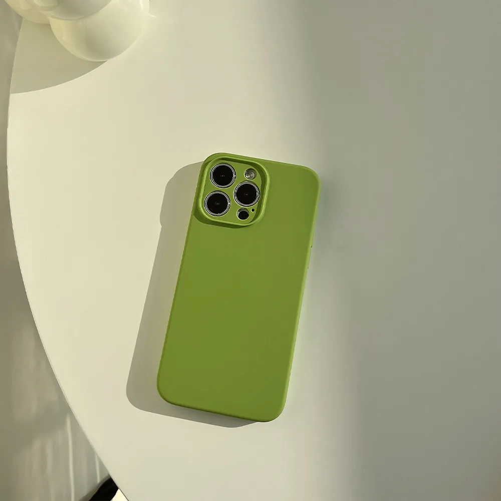Fashion Simple Solid Color Liquid Silicone iPhone Case