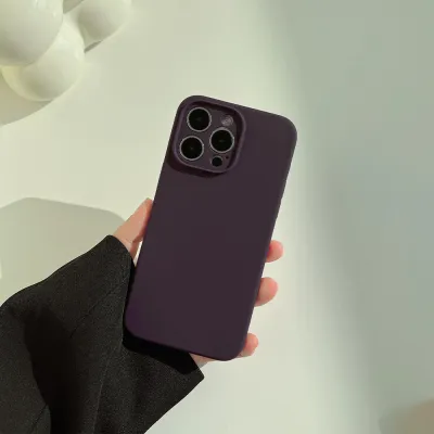 Fashion Simple Solid Color Liquid Silicone iPhone Case