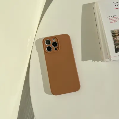 Fashion Simple Solid Color Liquid Silicone iPhone Case