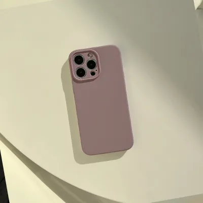 Fashion Simple Solid Color Liquid Silicone iPhone Case