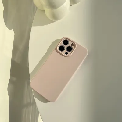 Fashion Simple Solid Color Liquid Silicone iPhone Case
