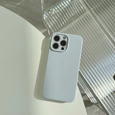 Fashion Simple Solid Color Liquid Silicone iPhone Case