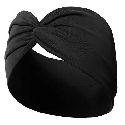 Women Fashion Wide Sports Sweat-Absorbent Plaid Headband