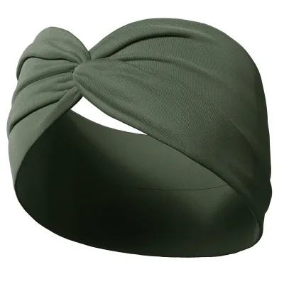 Women Fashion Wide Sports Sweat-Absorbent Plaid Headband