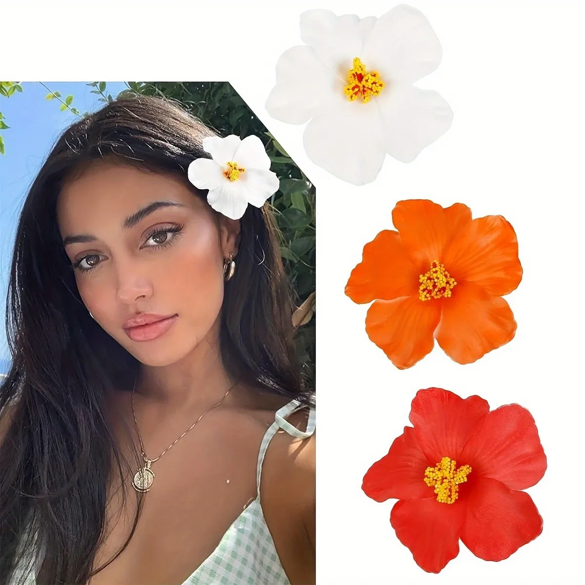 Women Fashion Elegant Solid Color Dried Flower Hairpin BB Clip Natural Style
