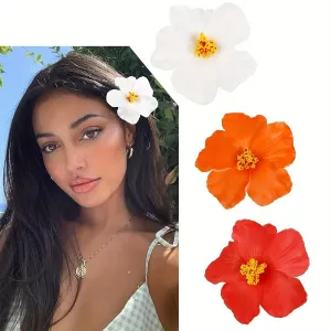 Women Fashion Elegant Solid Color Dried Flower Hairpin BB Clip Natural Style