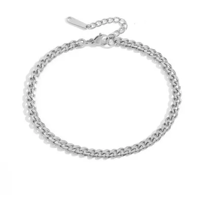 Fashion 4mm Chain Stainless Steel Anklet Women's U-Shape