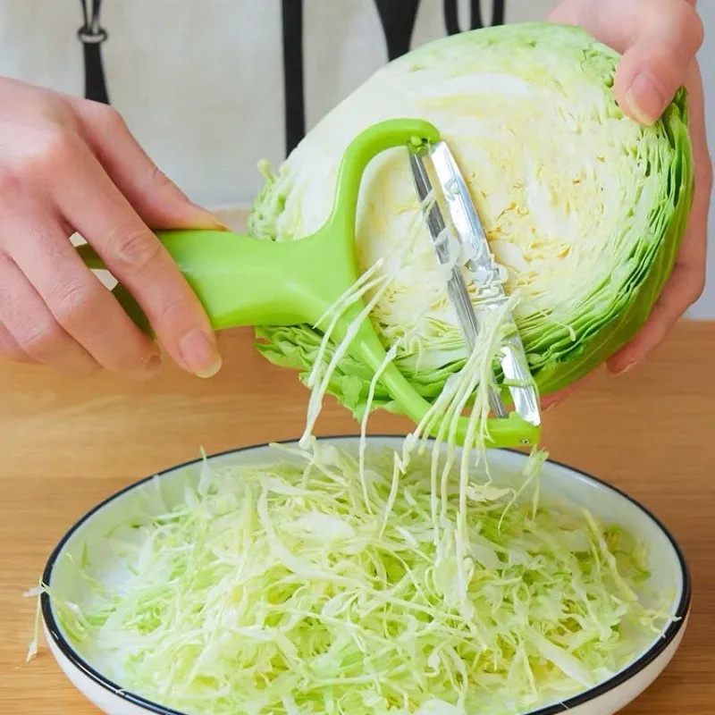 Fashion Solid Color Kitchen Cabbage Grater Large Peeling Knife Food Grade PP Plastic Stainless Steel Modern Simplicity