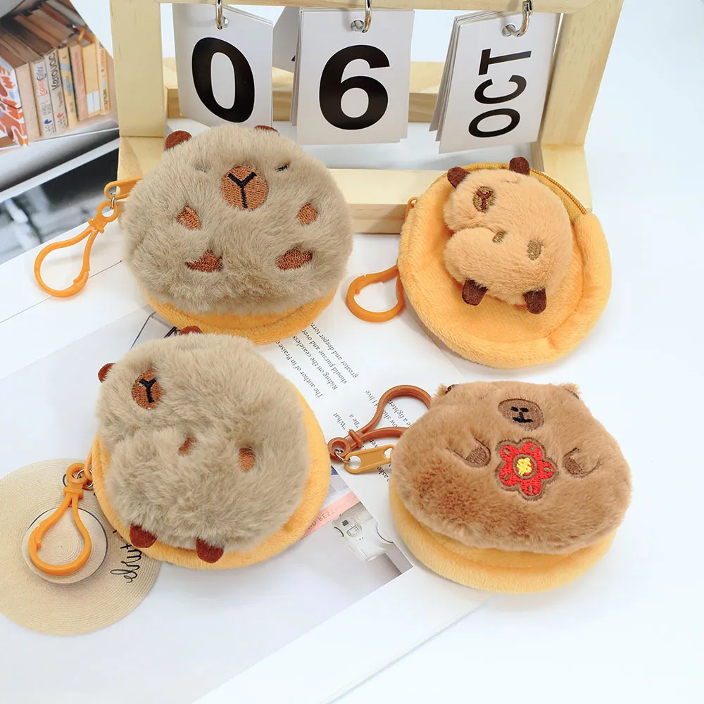 Women Fashion Cute Kapibara Animal Plush Coin Wallets