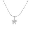 White Gold Fold Five-Pointed Star Bead Chain