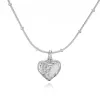 White Gold Pleated Love Bead Chain