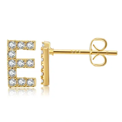 Women Fashion Simple 26 Alphabet Zircon Stud Earrings