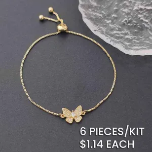 Gold Plated Copper Butterfly Zircon Bracelet