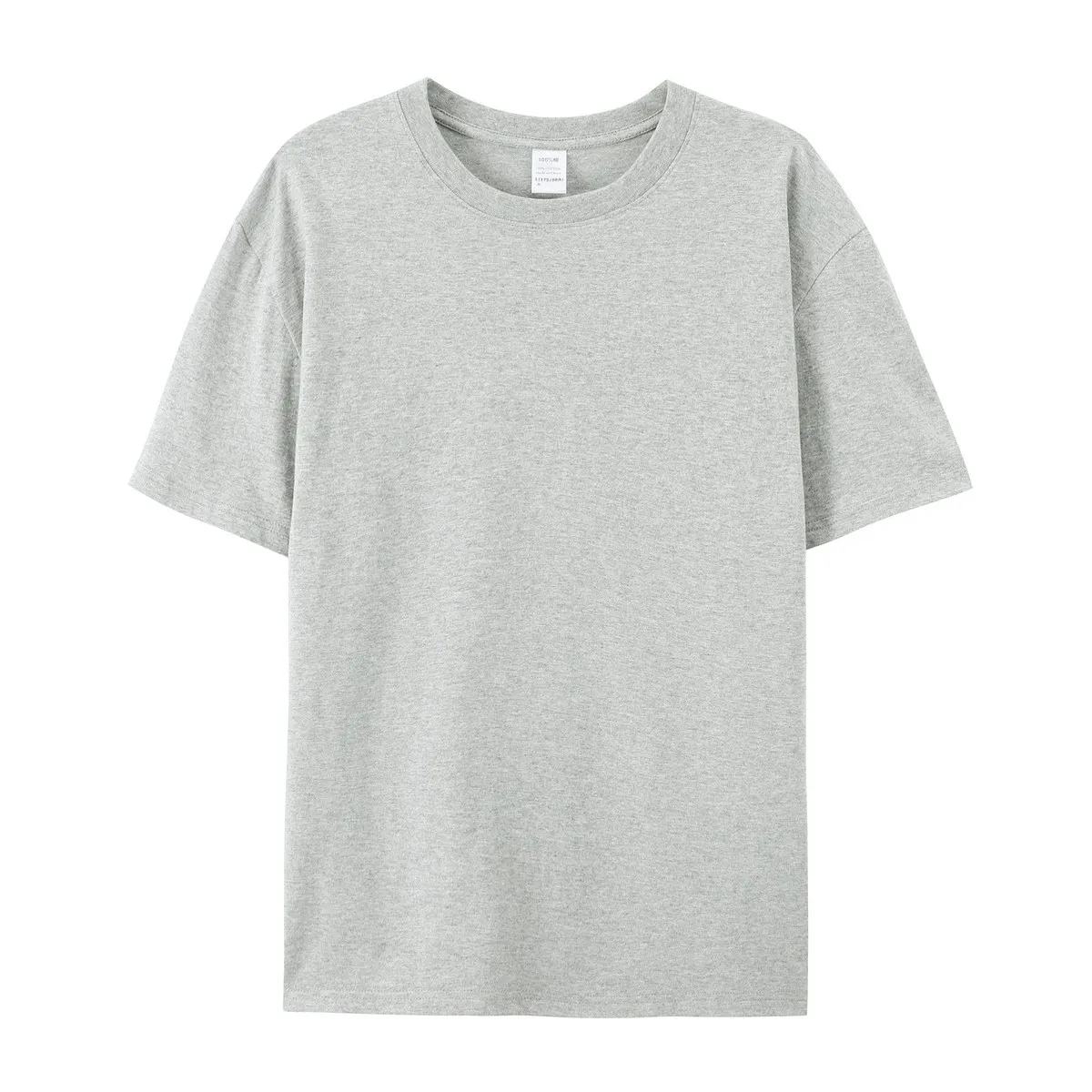 Casual Solid Color 180G Cotton Crewneck Short Sleeve T-Shirt for Men