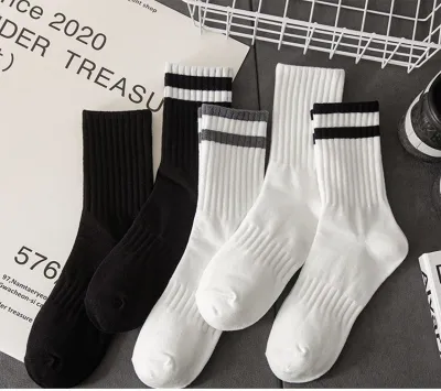 Men Casual Solid Color Sports Mid-Tube Socks 5pair/Set