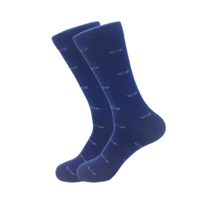 Men Fashion Cotton Contrast Color Patterned Socks
