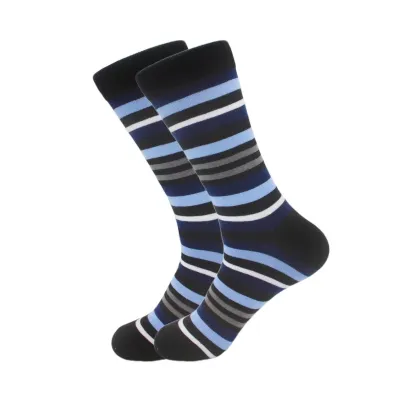 Men Fashion Cotton Contrast Color Patterned Socks