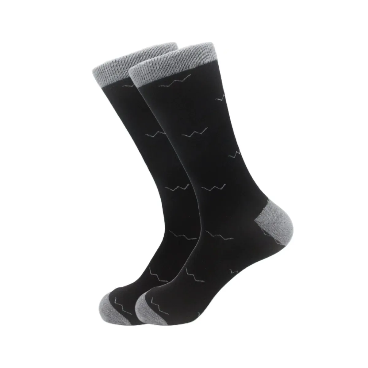 Men Fashion Cotton Contrast Color Patterned Socks