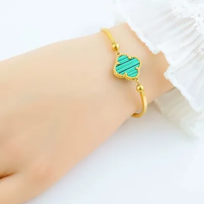 Fashion Four-Leaf Clover Stainless Steel Bracelet