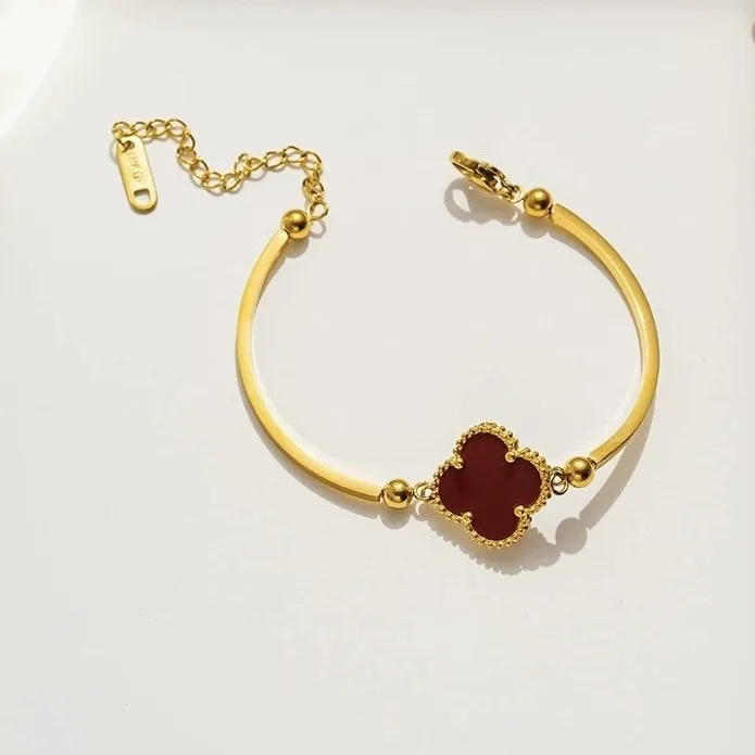 Fashion Four-Leaf Clover Stainless Steel Bracelet