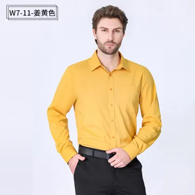 Plus Size Men Formal Business Commute Slim Cardigan Shirt with Pocket