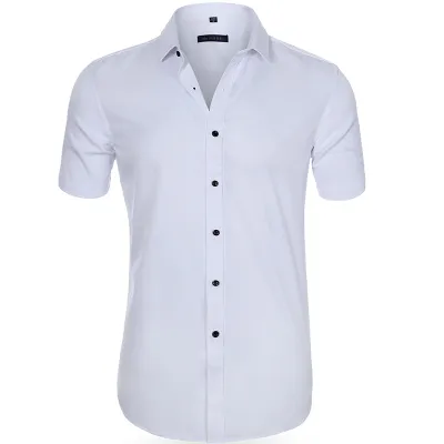 Men Casual Short-Sleeved Commuter Summer Simple Dress Shirts