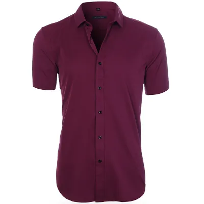 Men Casual Short-Sleeved Commuter Summer Simple Dress Shirts