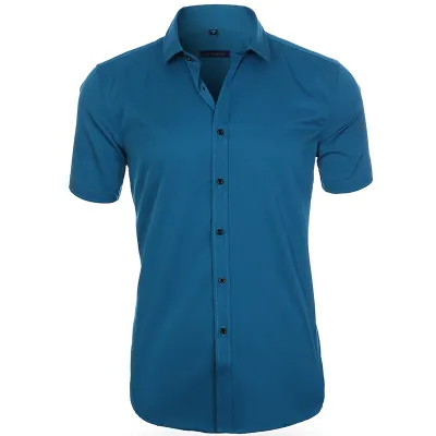 Men Casual Short-Sleeved Commuter Summer Simple Dress Shirts
